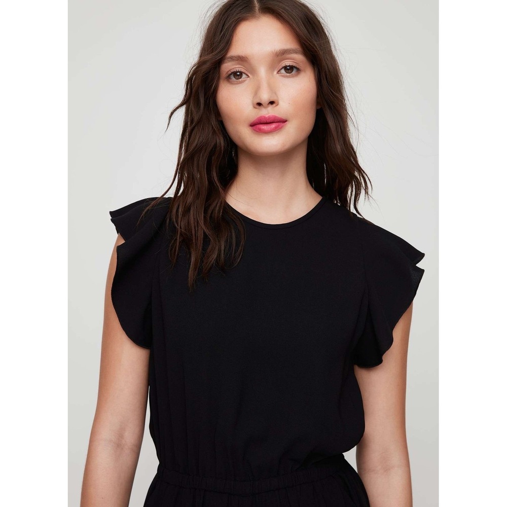 Wilfred Fleurette Ruffle Wide Leg Jumpsuit Black Japanese Crepe Size‎ Small - Picture 4 of 11